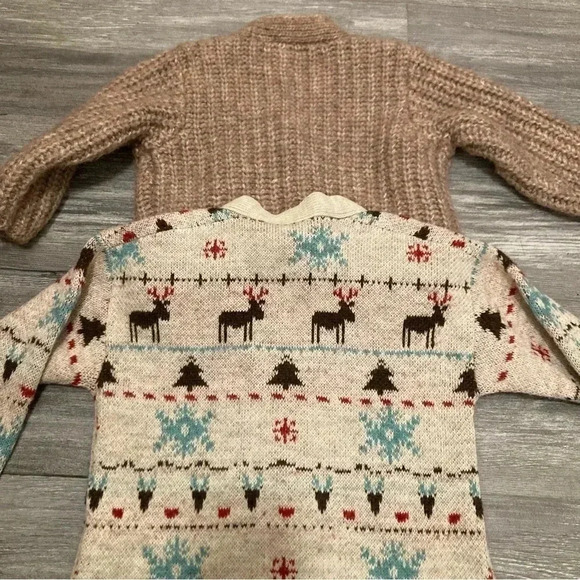 Zara baby Holiday Knitted Cardigans Grandpa Core boho Bundle Of 2 12-18M 2-3y - Picture 10 of 11